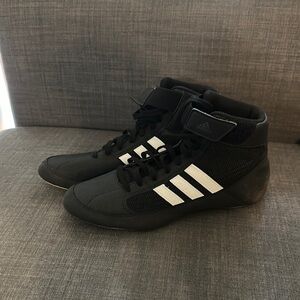 Adidas Black and White High-Top Sneakers